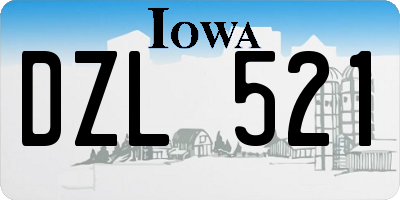 IA license plate DZL521