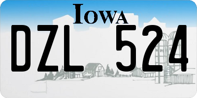 IA license plate DZL524