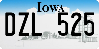 IA license plate DZL525