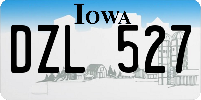 IA license plate DZL527