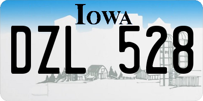 IA license plate DZL528