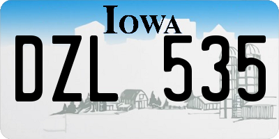 IA license plate DZL535