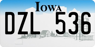 IA license plate DZL536