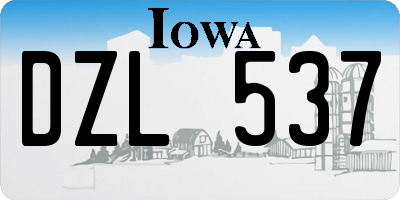 IA license plate DZL537