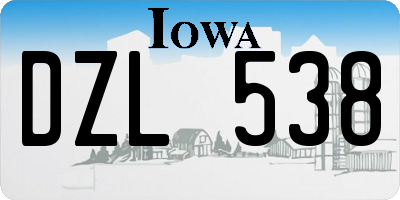 IA license plate DZL538