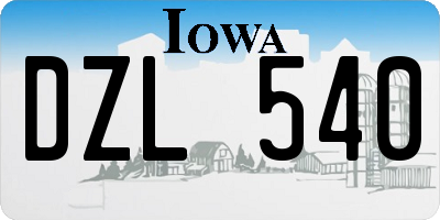 IA license plate DZL540