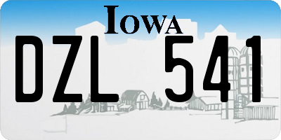 IA license plate DZL541