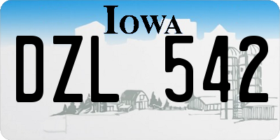 IA license plate DZL542