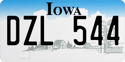 IA license plate DZL544