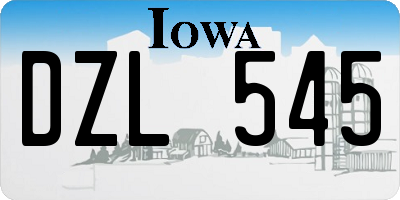 IA license plate DZL545