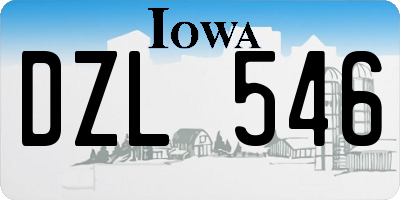 IA license plate DZL546