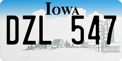 IA license plate DZL547