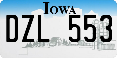 IA license plate DZL553