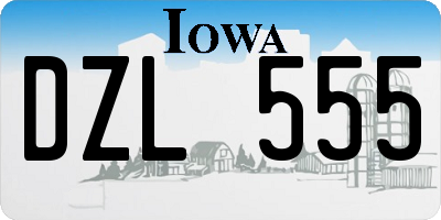 IA license plate DZL555