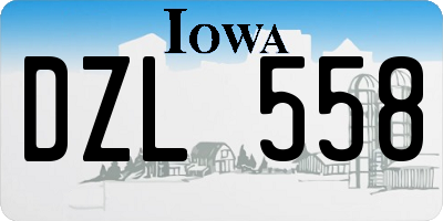 IA license plate DZL558