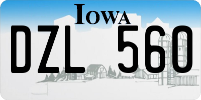 IA license plate DZL560