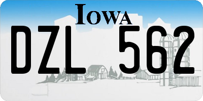 IA license plate DZL562