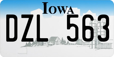 IA license plate DZL563