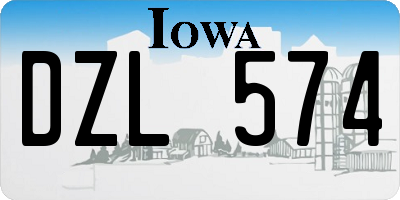 IA license plate DZL574