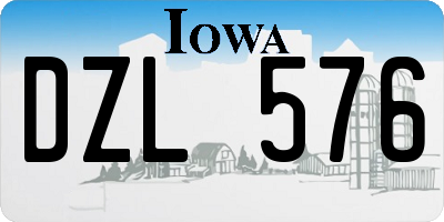 IA license plate DZL576