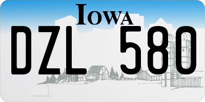 IA license plate DZL580