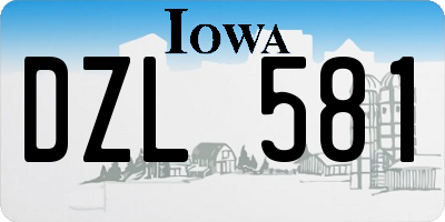 IA license plate DZL581