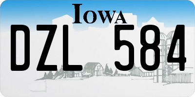 IA license plate DZL584