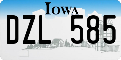 IA license plate DZL585