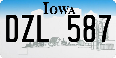 IA license plate DZL587