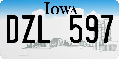 IA license plate DZL597