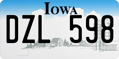 IA license plate DZL598