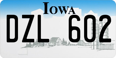 IA license plate DZL602