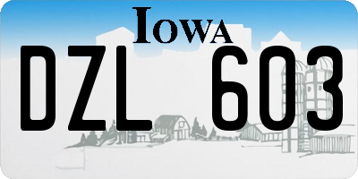 IA license plate DZL603