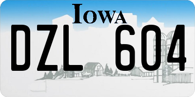 IA license plate DZL604