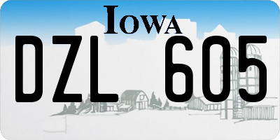 IA license plate DZL605