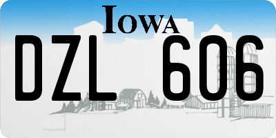 IA license plate DZL606