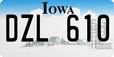 IA license plate DZL610