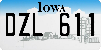 IA license plate DZL611