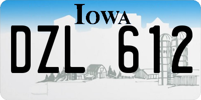 IA license plate DZL612