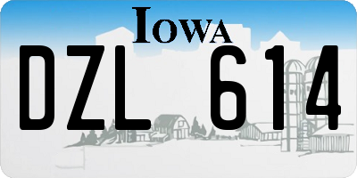 IA license plate DZL614