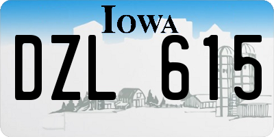 IA license plate DZL615