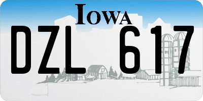 IA license plate DZL617