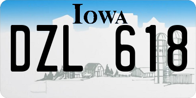 IA license plate DZL618