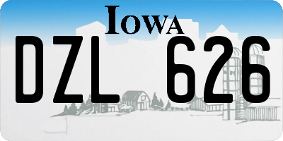 IA license plate DZL626