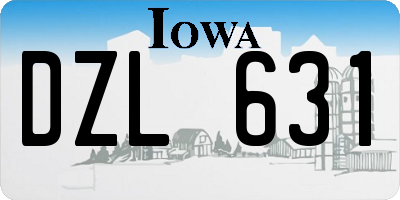 IA license plate DZL631