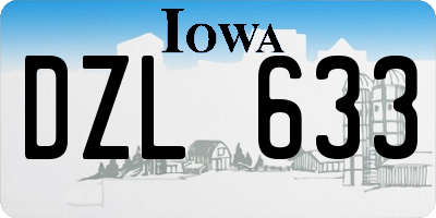 IA license plate DZL633