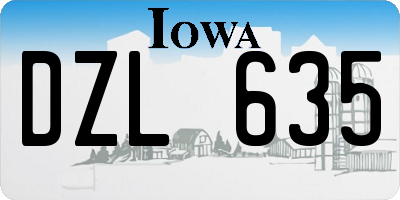 IA license plate DZL635