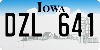 IA license plate DZL641