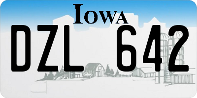 IA license plate DZL642