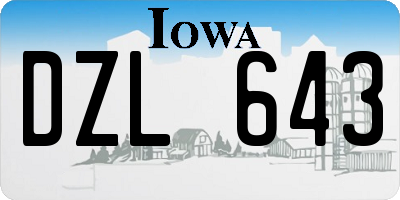 IA license plate DZL643